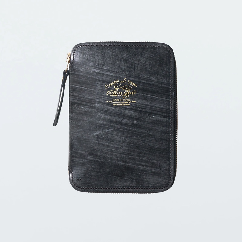 The Superior Labor Bridle Leather A6 Zip Organizer - Black