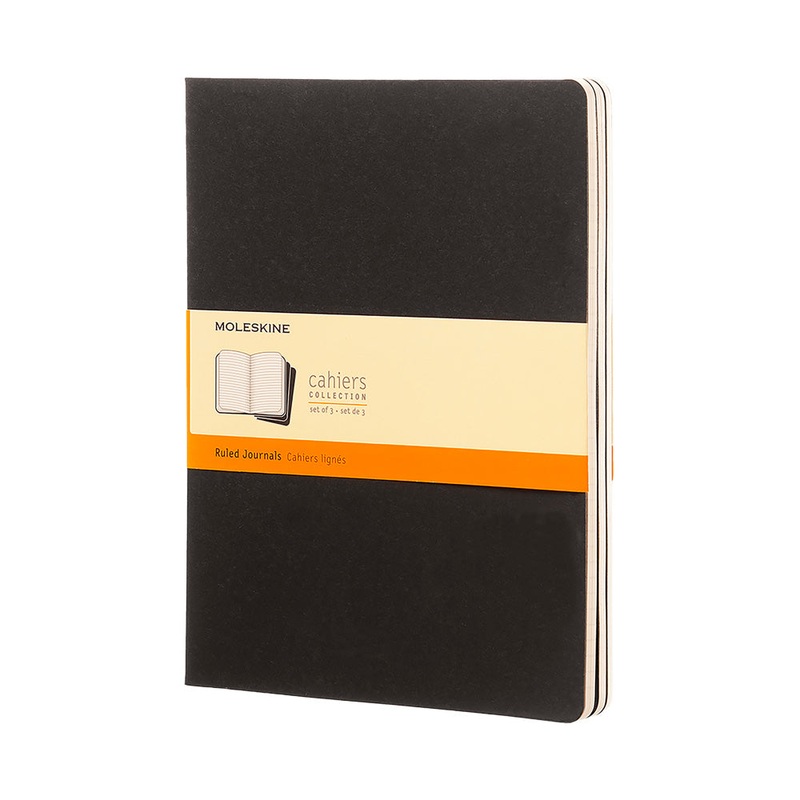 Moleskine XL Softcover Cahier Ruled Journal - Black (Set of 3)