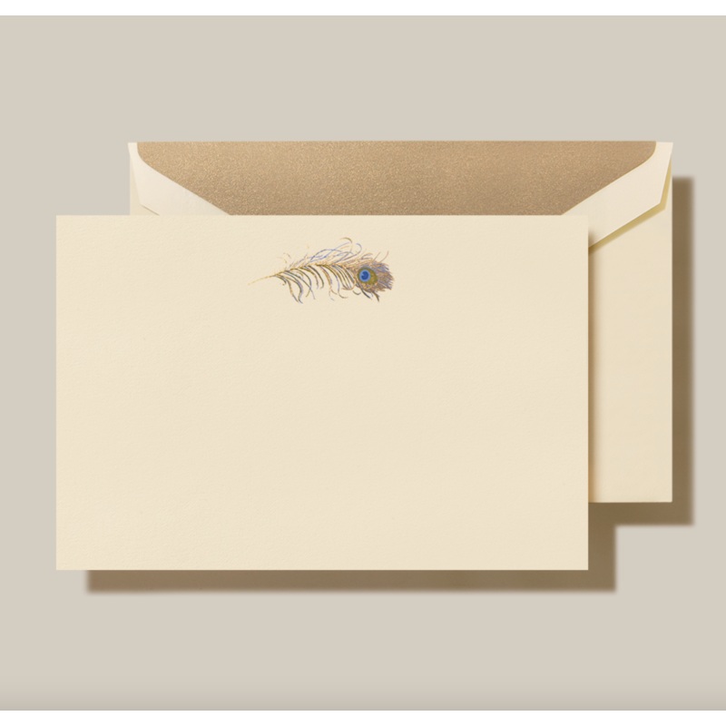 Crane Peacock Feather Card (10 ea)
