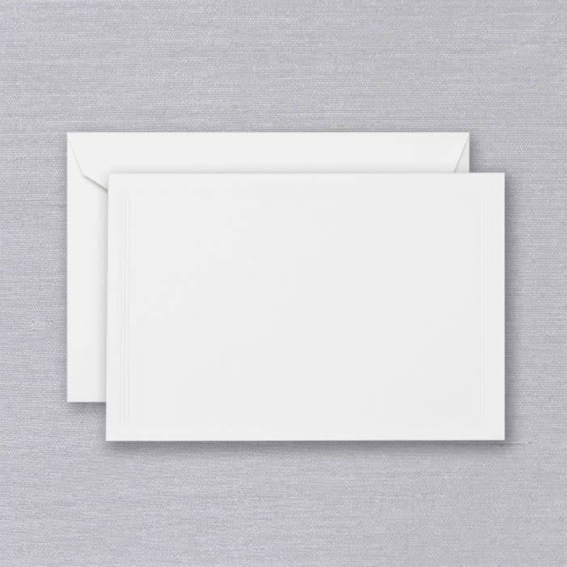 Crane Triple Debossed Frame Pearl White Card (10 ea)