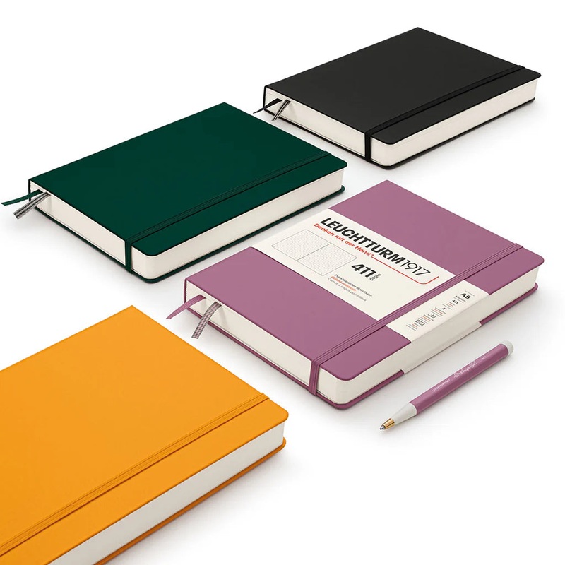 Leuchtturm1917 A5 Hardcover Plain 411 Notebook - Black