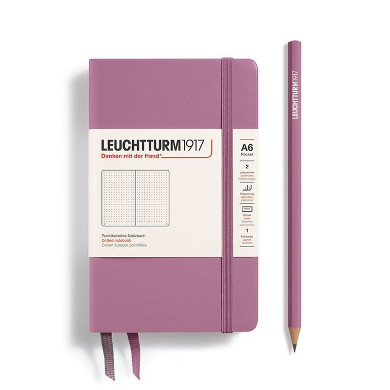 Leuchtturm1917 A6 Pocket Hardcover Dotted Notebook - Dusty Rose