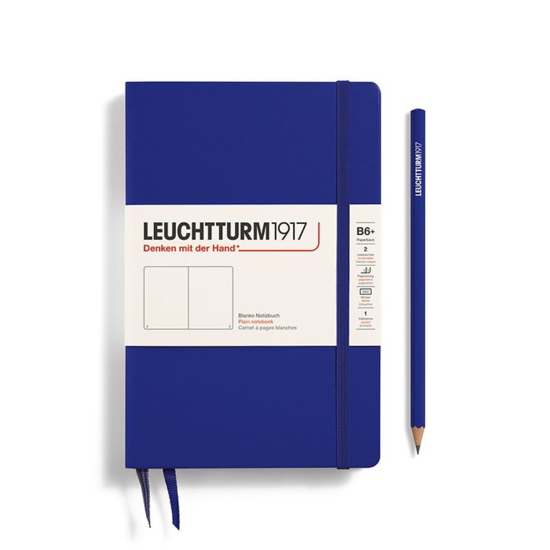Leuchtturm1917 Paperback B6+ Hardcover Plain Notebook - Ink