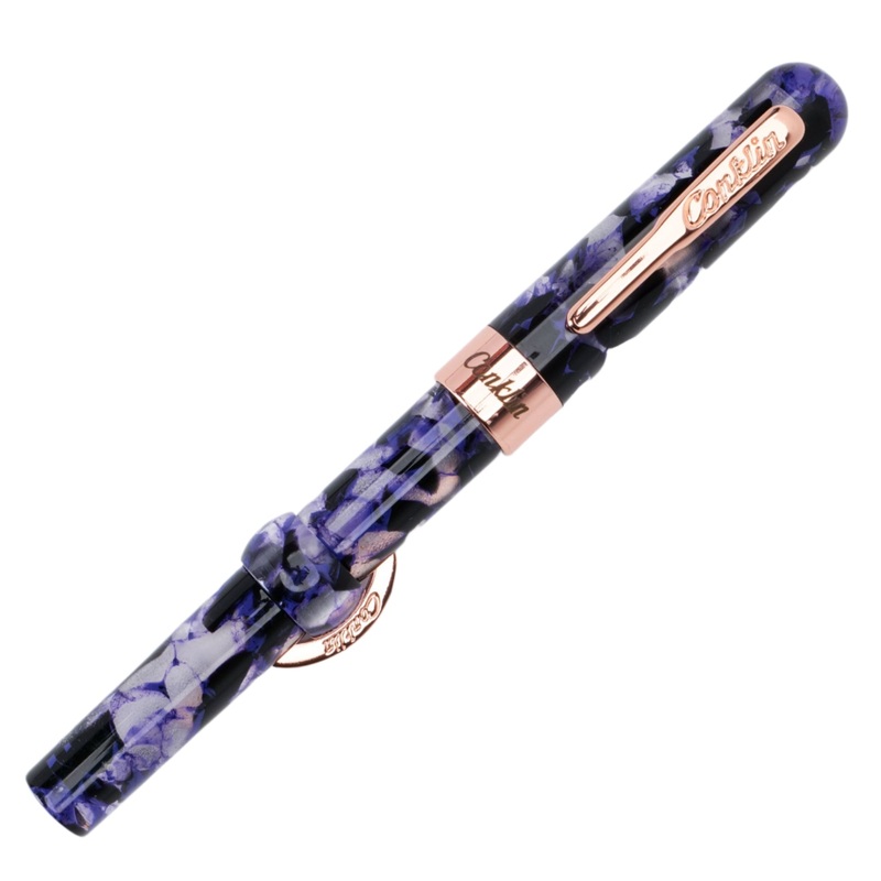 Conklin Mark Twain Demonstrator Fountain Pen - Purple Fusion with Rose Metal Trim