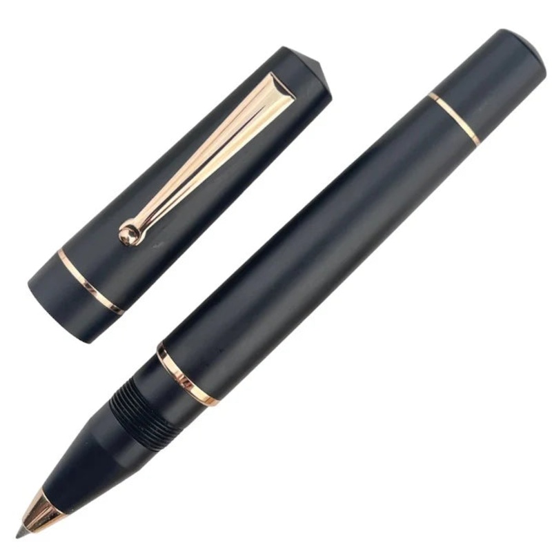 Delta Duna Rollerball - Matte Black with Rose Gold Trim