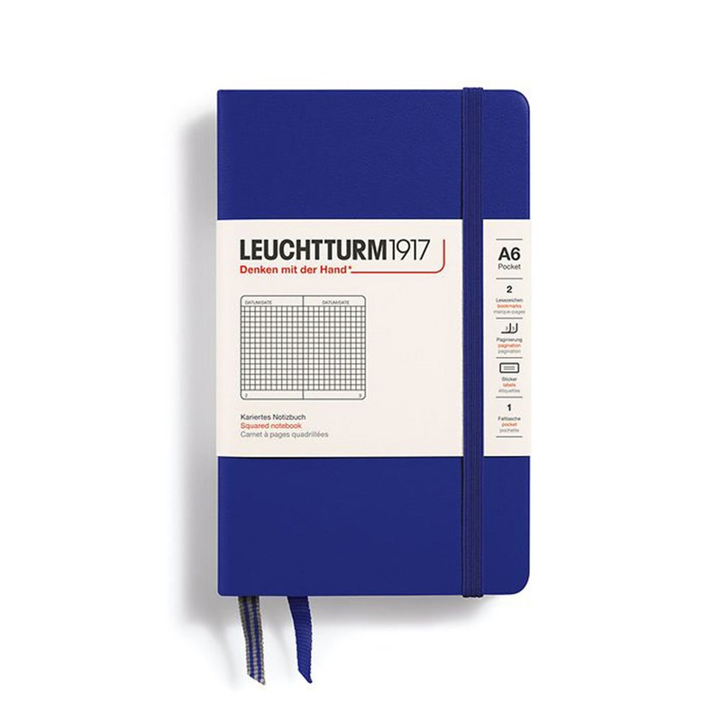 Leuchtturm1917 A6 Pocket Hardcover Squared Notebook - Ink