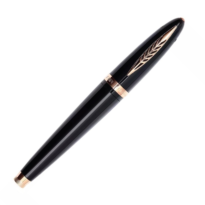 Pineider Modern Times Fountain Pen - Black with Rose Gold Trim