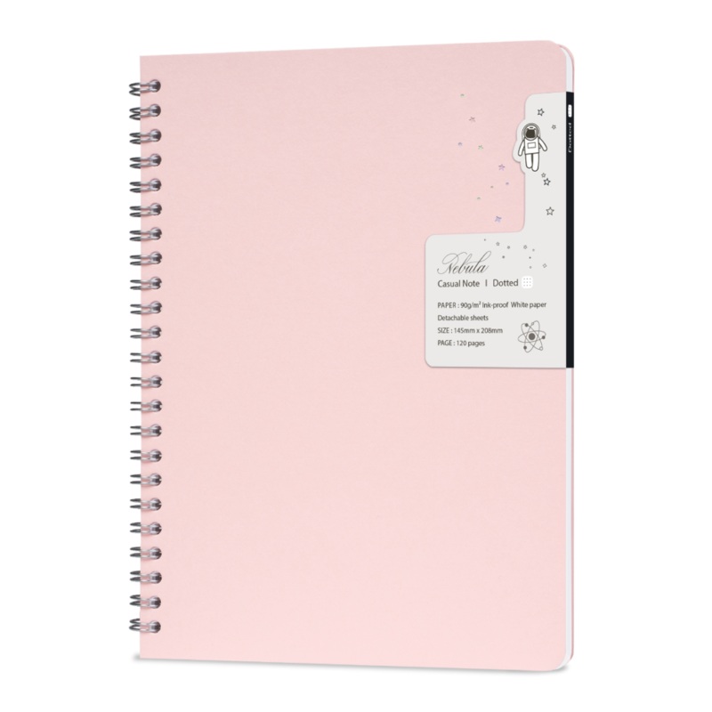 Colorverse Nebula A5 Casual Notebook - Baby Pink Dotted