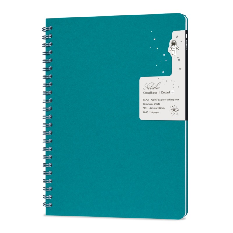 Colorverse Nebula A5 Casual Notebook - Turquoise Dotted