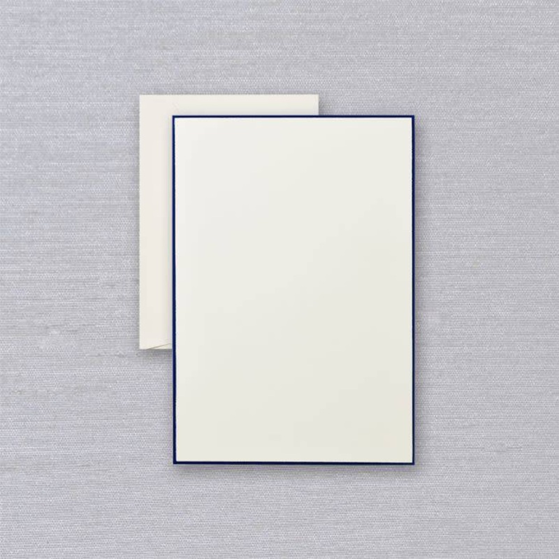 Crane Regent Blue Bordered Ecru Half Sheet (20 ea)
