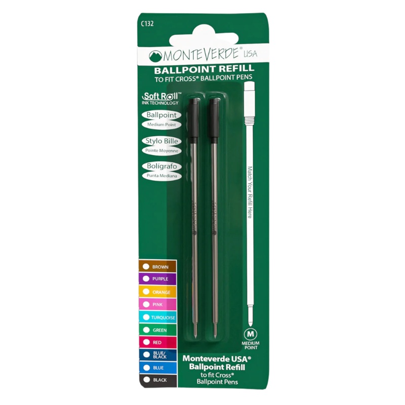 Cross Ballpoint Refills by Monteverde USA - Orange Medium (2 ea)