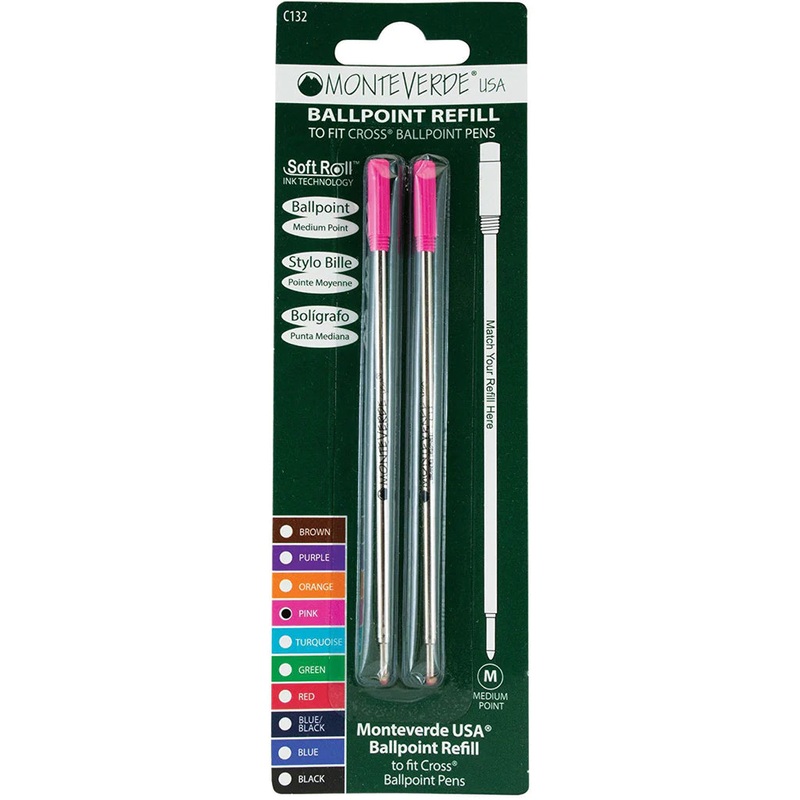 Cross Ballpoint Refills by Monteverde USA - Pink Medium (2 ea)