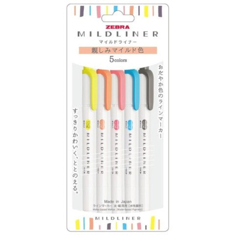 Zebra Mildliner 5 Color Set N