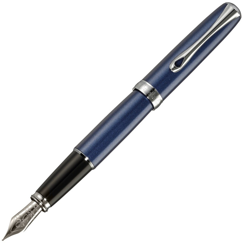 Diplomat Excellence A2 Fountain Pen - Midnight Blue with Chrome Trim