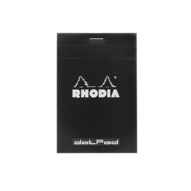 Rhodia #12 Top Staplebound Dot Grid A7+ Notepad - Black