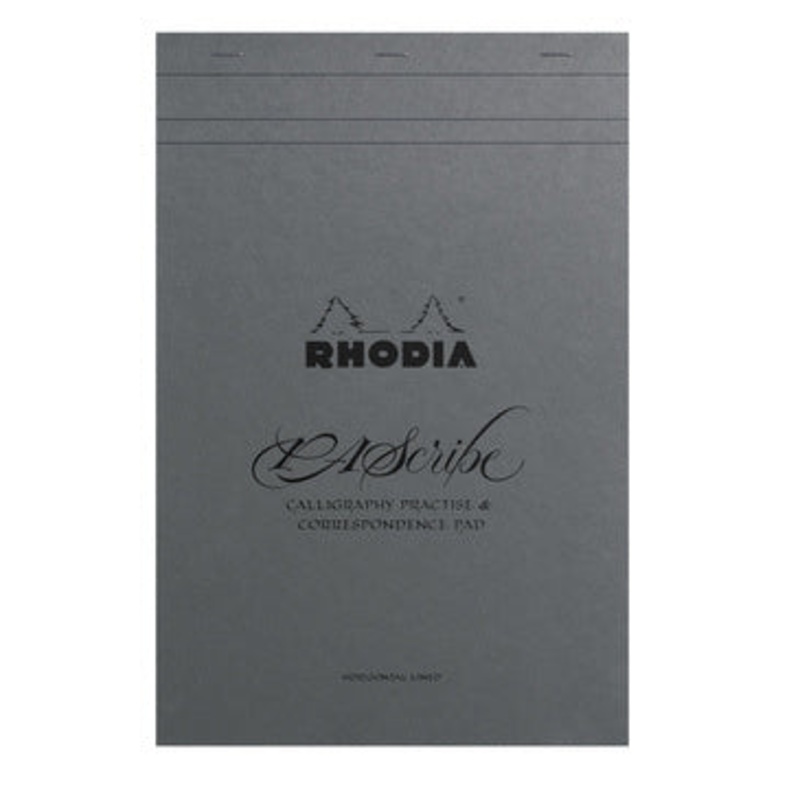 Rhodia PAScribe #19 Top Staplebound Calligraphy Pad with Grey Paper