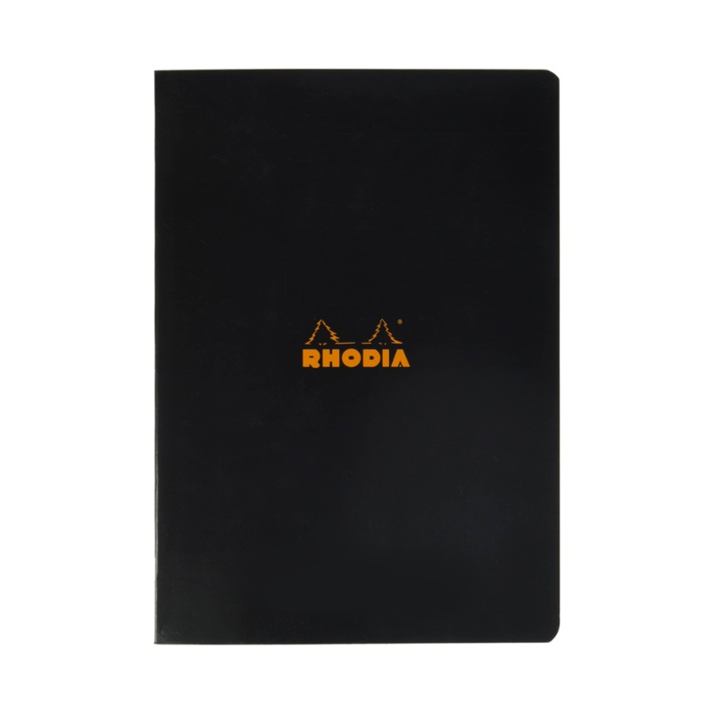 Rhodia Side Staplebound A5 Lined Notebook - Black