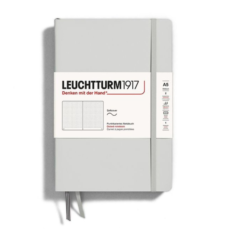 Leuchtturm1917 A5 Medium Softcover Dotted Notebook - Light Grey (Discontinued)