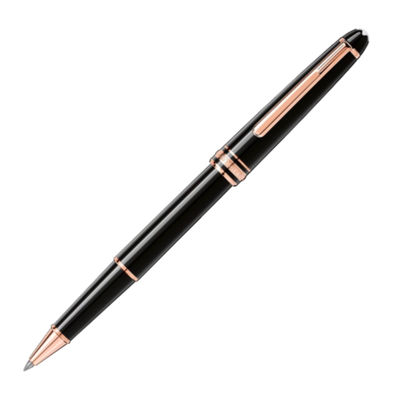 Montblanc Rollerball - Black with Rose Gold Trim (Meisterstck Classique)