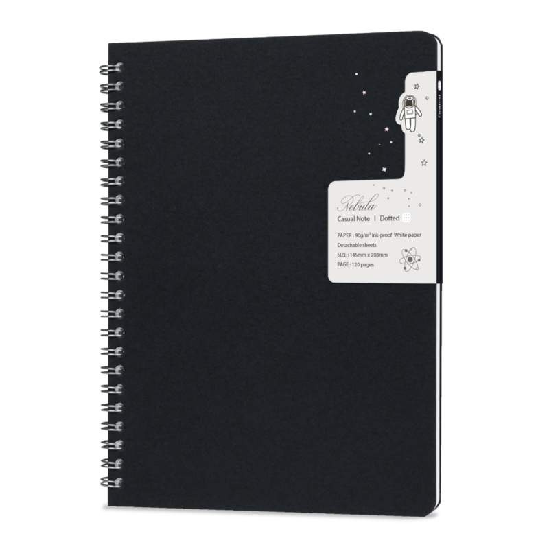 Colorverse Nebula A5 Casual Notebook - Black Plain
