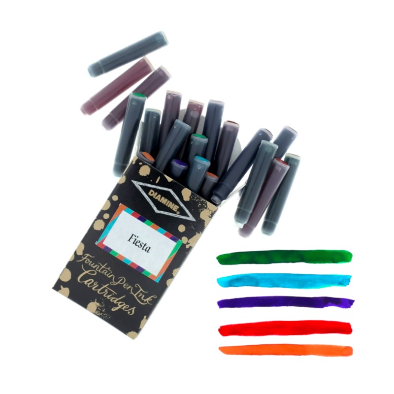 Diamine Mixed Fiesta Ink Cartridge Set (20 per Box)