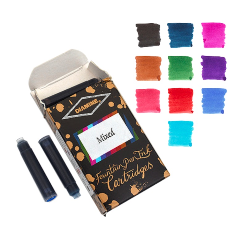 Diamine Mixed Ink Cartridge Set (20 per Box)