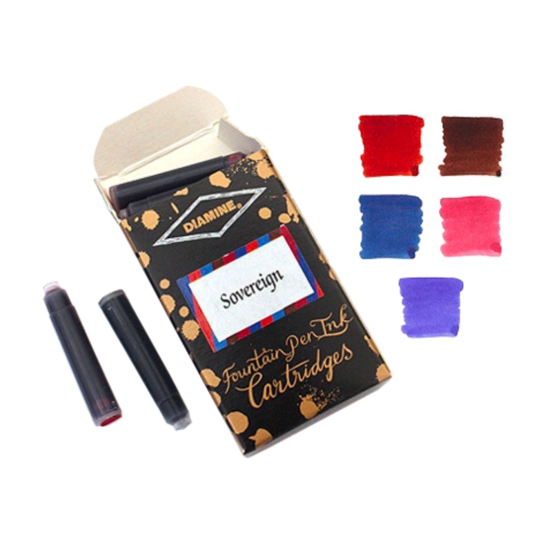 Diamine Mixed Sovereign Ink Cartridge Set (20 per Box)