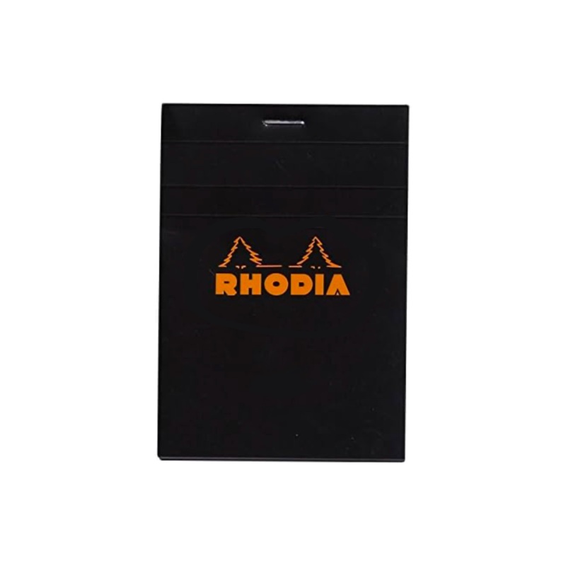 Rhodia #12 Top Staplebound Graph A7+ Notepad - Black