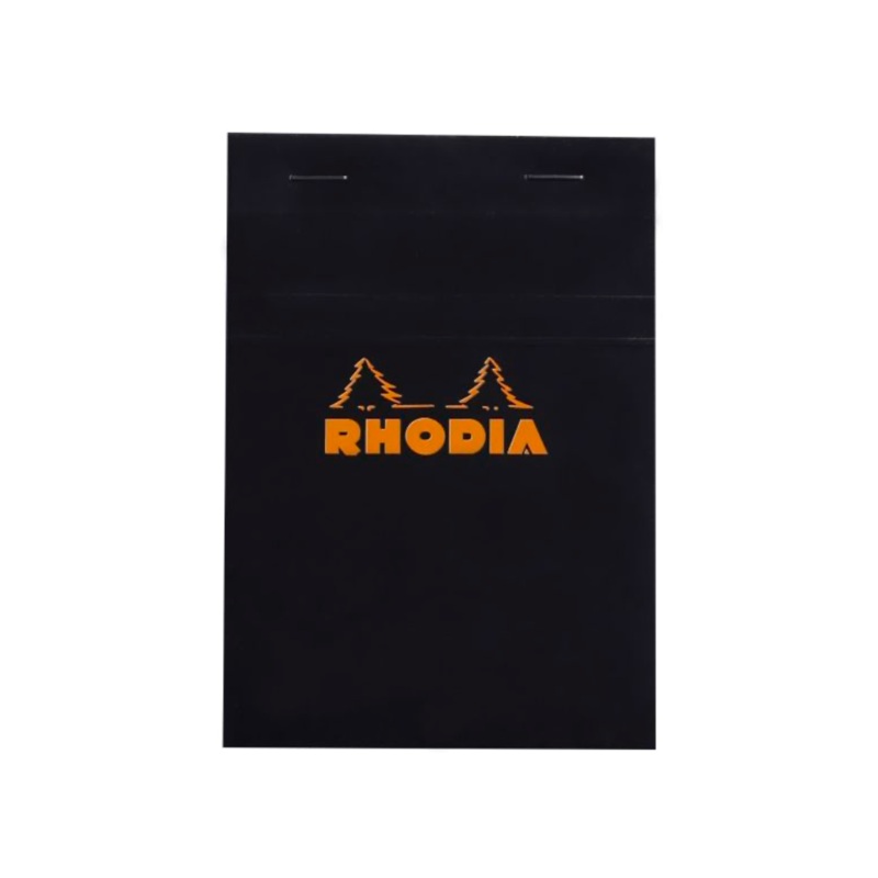 Rhodia #13 Top Staplebound Graph A6 Notepad - Black