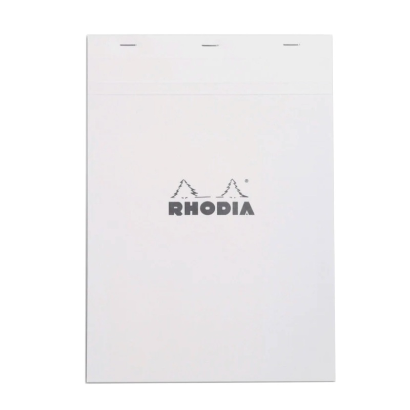 Rhodia #18 Top Staplebound A4 Graph Notepad - Ice White