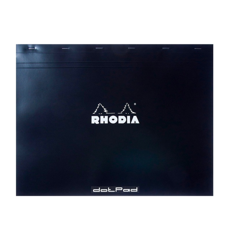 Rhodia #38 Top Staplebound Dot Grid Notepad (16 1/2" x 12 1/2")  - Black