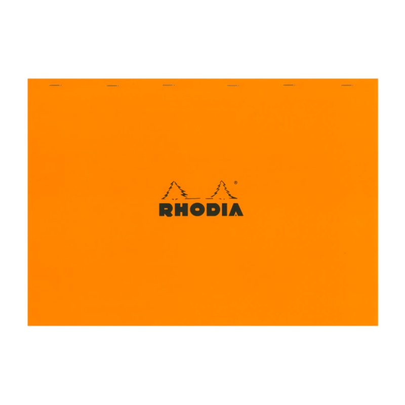 Rhodia #38 Top Staplebound Graph Notepad (16 1/2" x 12 1/2") - Orange