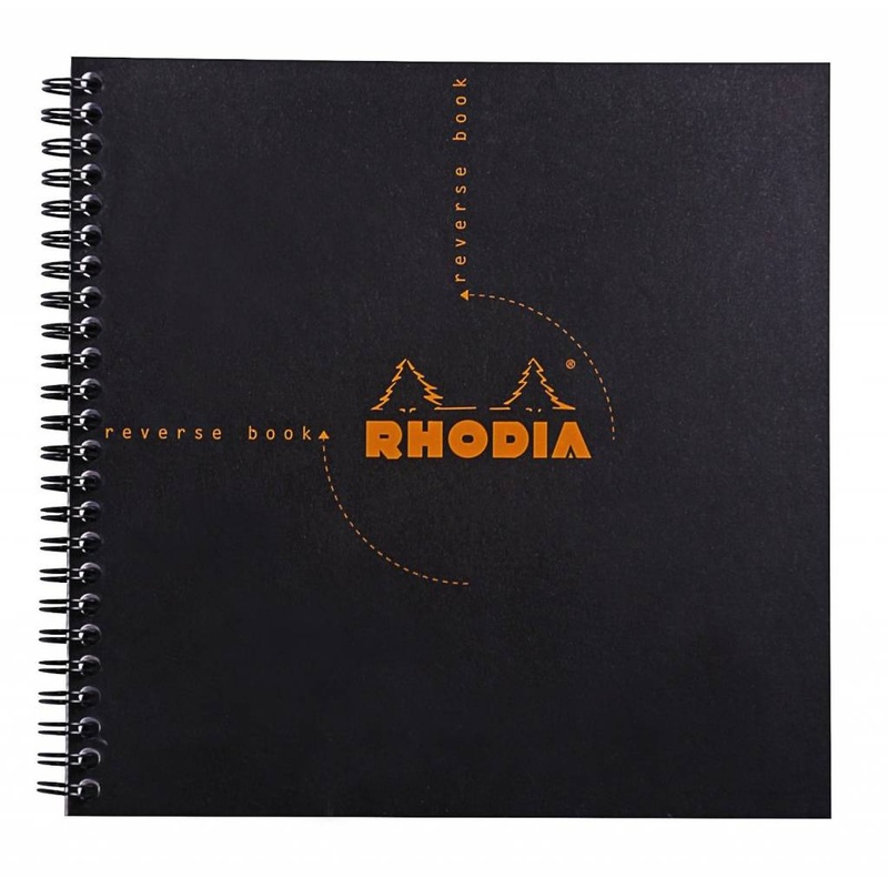 Rhodia Reverse Wirebound Dot Grid Notebook  - Black