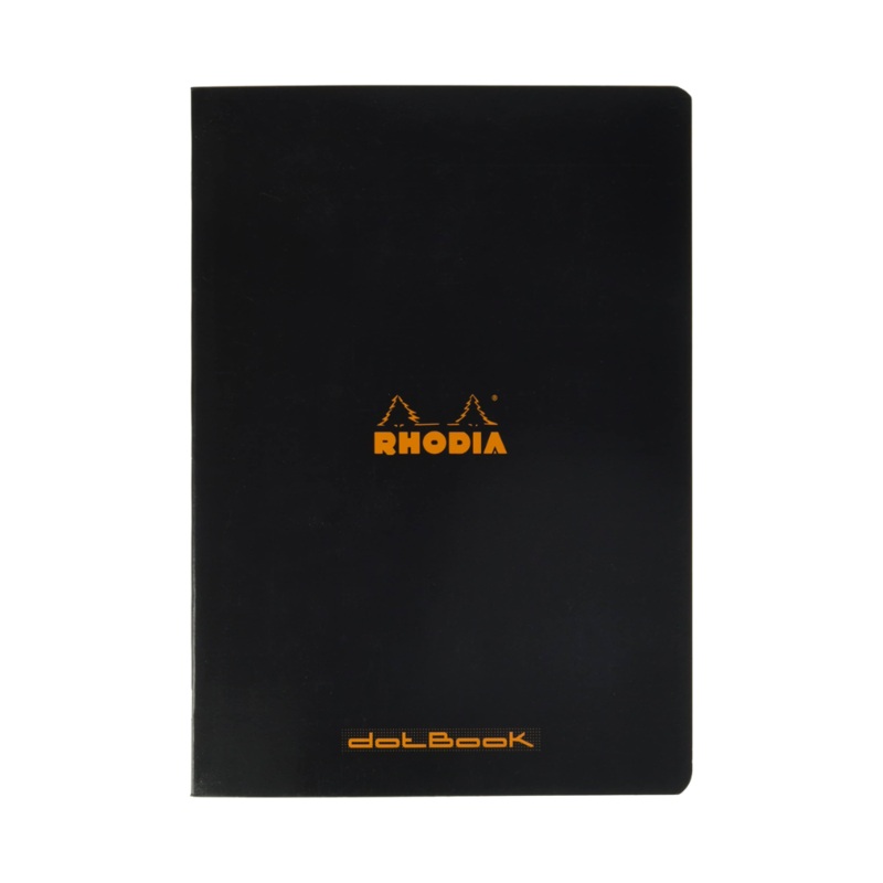 Rhodia Side Staplebound A4 Dot Grid Notebook - Black