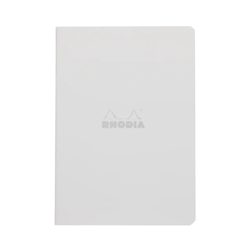 Rhodia Side Staplebound A5 Lined Notebook - Ice White