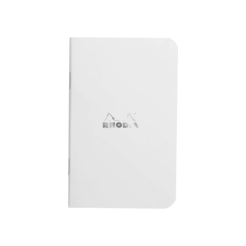 Rhodia Side-Stapled Graph Notebook A7 - Ice White