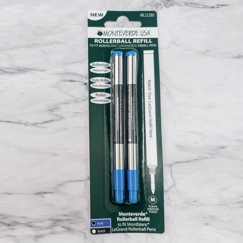 Montblanc LeGrand Rollerball Refill by Monteverde USA - Blue Medium (2 ea)