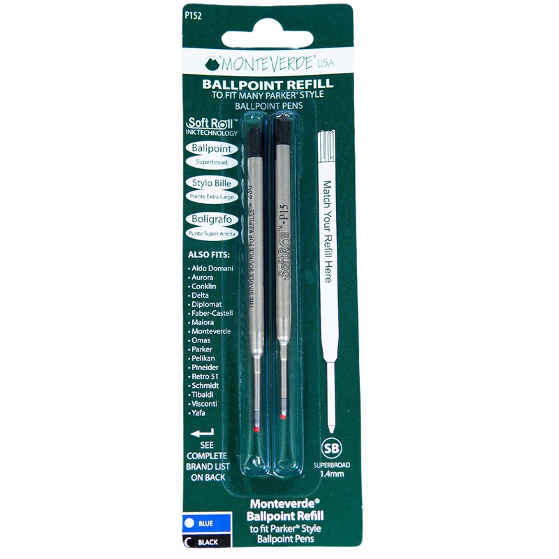 Parker Ballpoint Refill by Monteverde USA - Black (2 ea)