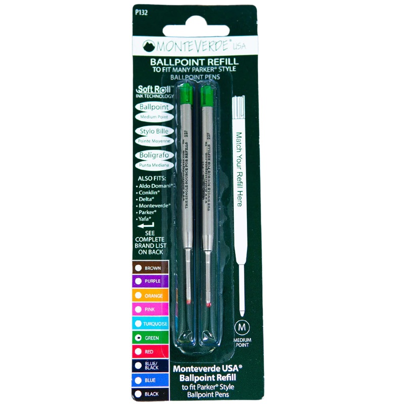 Parker Ballpoint Refill by Monteverde USA - Green Medium (2 ea)