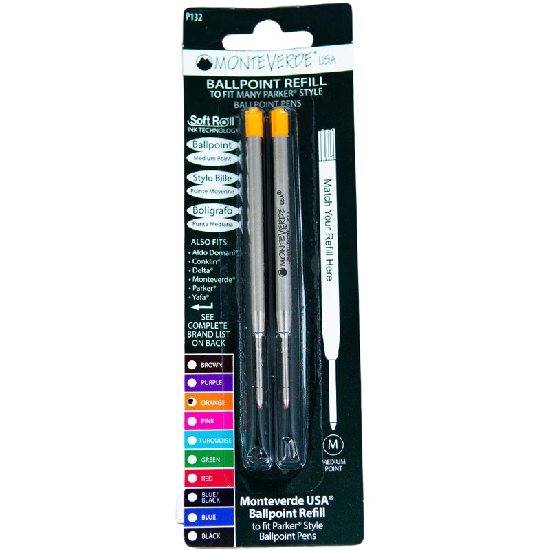 Parker Ballpoint Refill by Monteverde USA - Orange Medium (2 ea)
