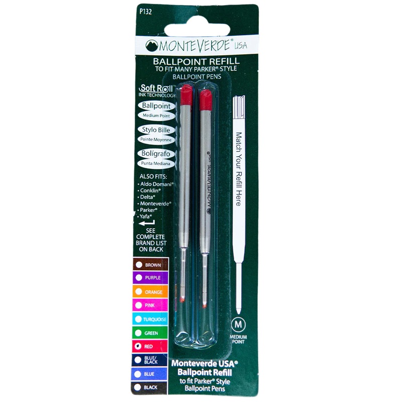 Parker Ballpoint Refill by Monteverde USA - Red Medium (2 ea)