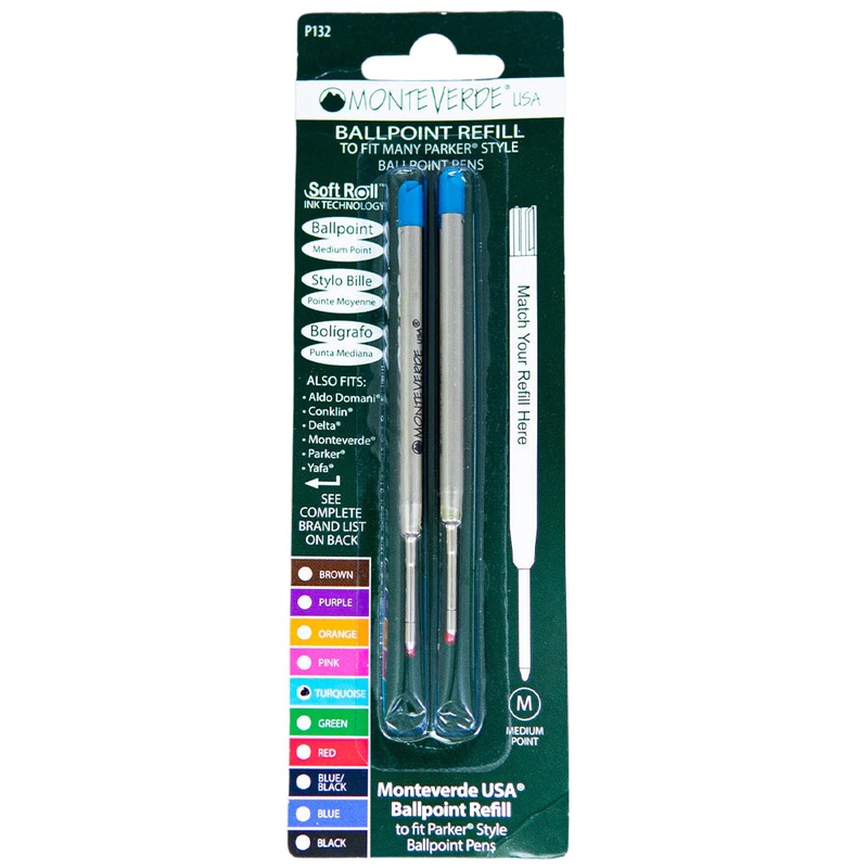 Parker Ballpoint Refill by Monteverde USA - Turquoise Medium (2 ea)