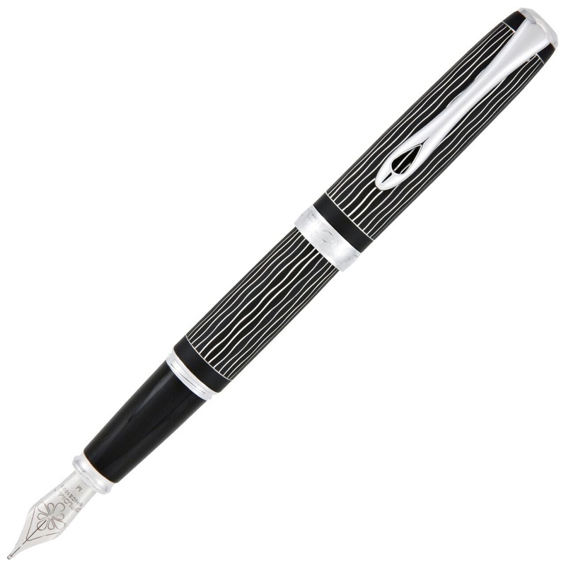 Diplomat Excellence A Plus Fountain Pen - Wave Guilloche Lapis Black