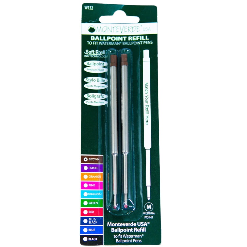 Waterman Ballpoint Refill by Monteverde USA - Brown Medium (2 ea)