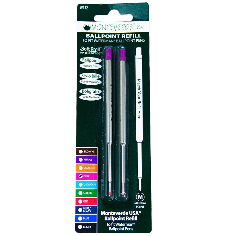 Waterman Ballpoint Refill by Monteverde USA - Pink Medium (2 ea)