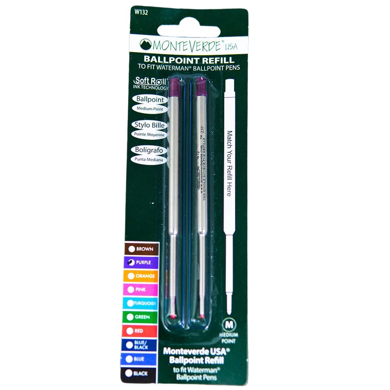 Waterman Ballpoint Refill by Monteverde USA - Purple Medium (2 ea)