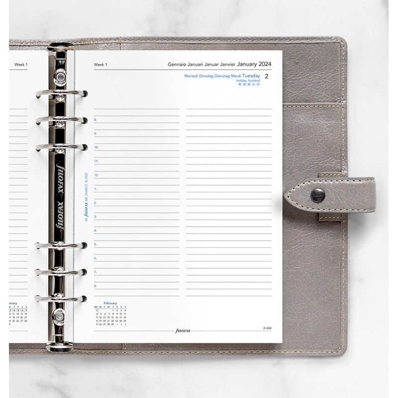 Filofax 2024 A5 One Day on a Page - Diary with Appointments