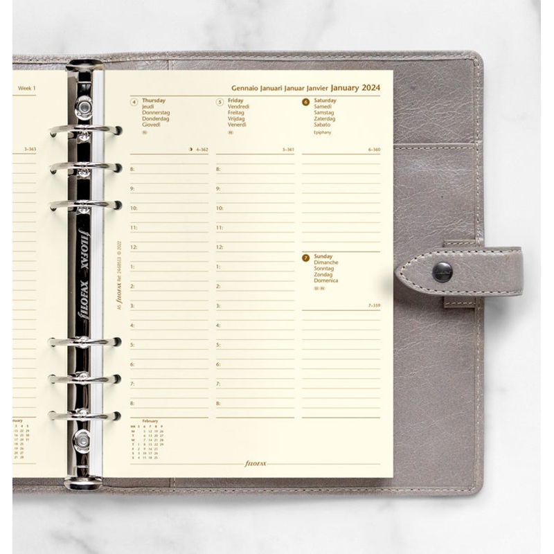 Filofax 2024 A5 Week on Two Pages - Diary with Appointments (Cotton Cream Paper)