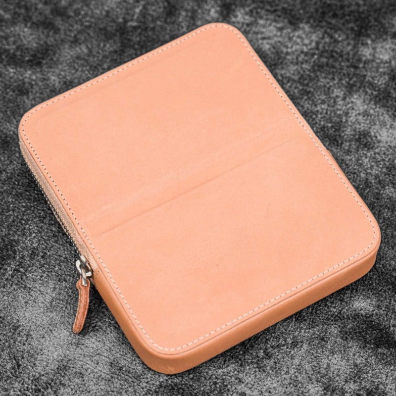 Galen Leather 6 Slot Zippered Magnum Opus Pen Case - Undyed
