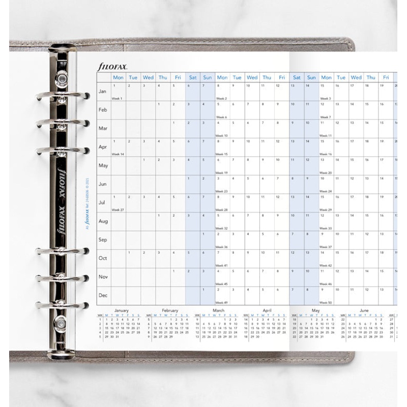 Filofax 2024 A5 Horizontal Year Planner - White